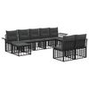 vidaXL Conjunto de Sof&aacute;s para Exterior 9 unid. Preto e Cinza Escuro