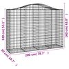vidaXL Cestos gabi&atilde;o arqueados 11 pcs 200x50x140/160 ferro galvanizado