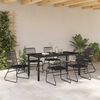 vidaXL Conjunto de Jantar para Jardim 7 pcs Preto Rattan de PVC