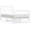 vidaXL Estrutura de cama com cabeceira e p&eacute;s 100x190 cm metal branco