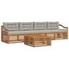 vidaXL Conjunto de Sof&aacute;s para Exterior 5 pcs Cinza Natural e Claro