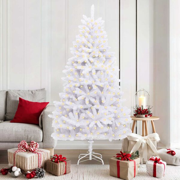 vidaXL &Aacute;rvore de Natal Artificial Branco 180 cm PVC e Metal