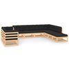 vidaXL 10 pcs conj. lounge jardim c/ almofad&otilde;es pinho maci&ccedil;o antracite