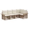 vidaXL Conjunto de Sof&aacute; de Jardim 5 unid. Bege vime PE