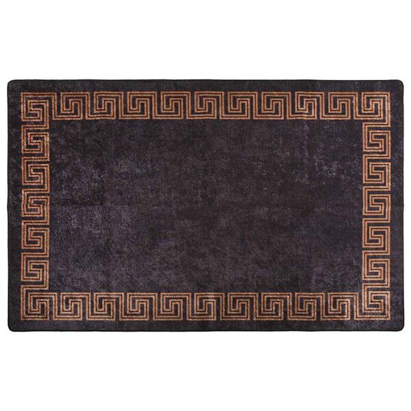 vidaXL Tapete antiderrapante 80x150 cm preto e dourado