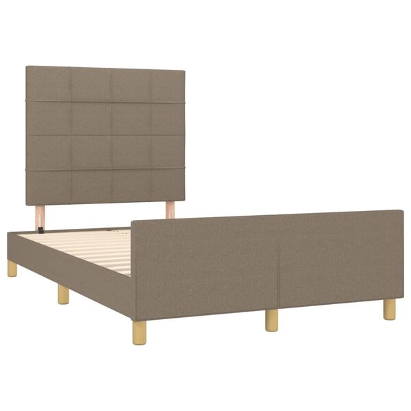 vidaXL Estrutura cama sem colch&atilde;o 120x200 cm tecido cinza-acastanhado