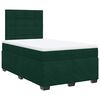 vidaXL Cama boxspring com colch&atilde;o 120x200 cm veludo verde-escuro
