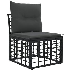 vidaXL Unidade de Sof&aacute; Modular Externo sem Bra&ccedil;os Preto vime PE