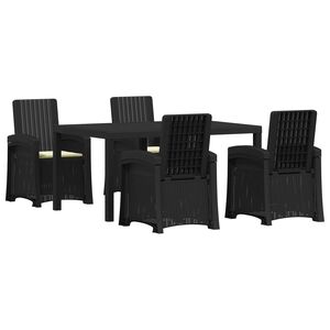 vidaXL Conjunto de Jantar para Jardim 5 unid. Antracite e Creme PP