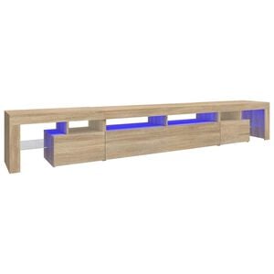 vidaXL M&oacute;vel de TV com luzes LED 260x36,5x40 cm carvalho sonoma