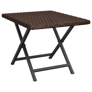 vidaXL Mesa dobrável 45x35x32 cm vime PE castanho