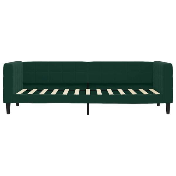 vidaXL Sof&aacute;-cama com colch&atilde;o 80x200 cm veludo verde-escuro