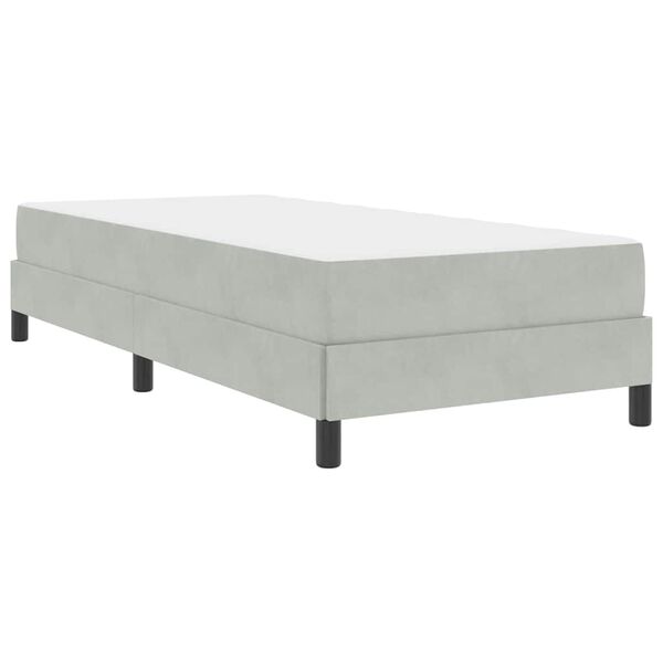 vidaXL Cama Box com colchão Cinzento-claro 80 x 210 cm tecido