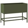 vidaXL Vaso Elevado para Jardim Verde-oliva 60 x 26 x 45 cm A&ccedil;o