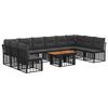 vidaXL Conjunto de Sof&aacute; de Jardim 11 unid. Preto e Cinza Escuro