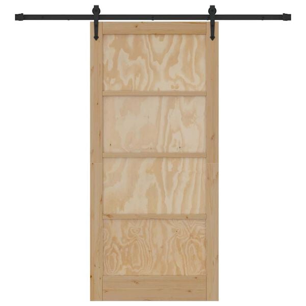 vidaXL Porta Deslizante ORKDAL Natural e Preto 93 x 202 cm