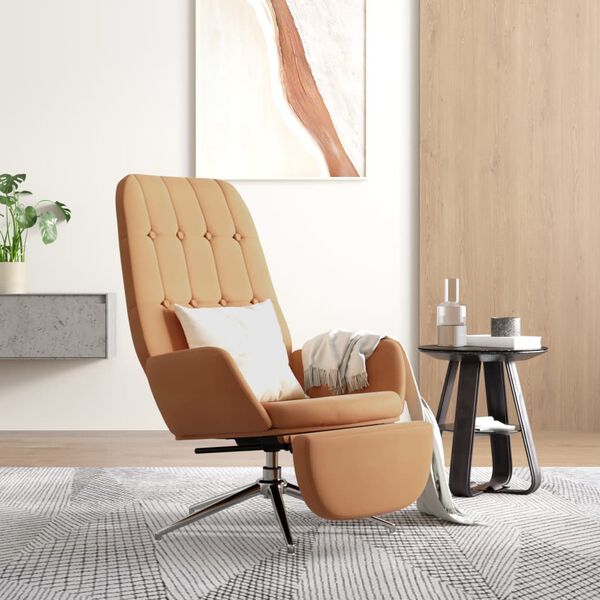 vidaXL Cadeira de descanso com apoio p&eacute;s microfibra cinza-acastanhado