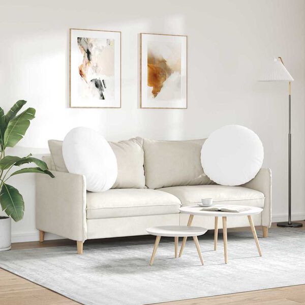 vidaXL Almofadas de Assento 2 pcs Branco &Oslash;60 x 21 cm tecido