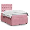 vidaXL Cama boxspring com colch&atilde;o 120x200 cm veludo rosa