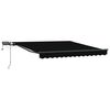 vidaXL Toldo Retr&aacute;til com luzes de tira LED Preto 300 x 250 cm tecido