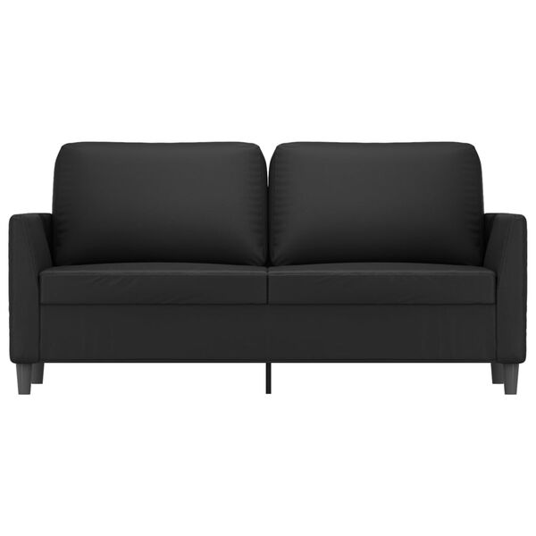 vidaXL Sof&aacute; de 2 lugares 140 cm couro artificial preto