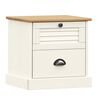 vidaXL Mesa de cabeceira VIGO 42x35x42 cm pinho maci&ccedil;o branco