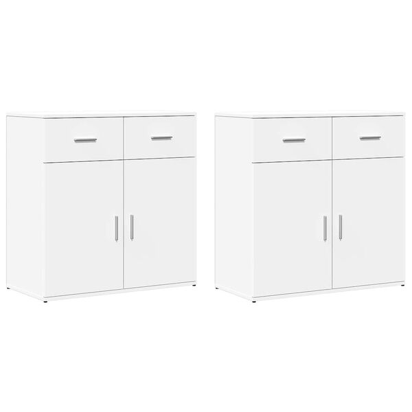 vidaXL Aparadores 2 pcs 79x38x80 cm derivados de madeira branco