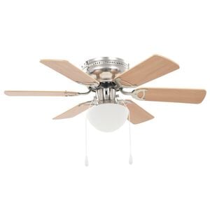 vidaXL Ventoinha de teto com luz 82 cm castanho claro
