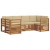 vidaXL Conjunto de Sof&aacute; Sectional com almofada 6 pcs Natural