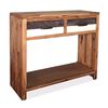 vidaXL Mesa consola madeira de ac&aacute;cia maci&ccedil;a 86x30x75 cm