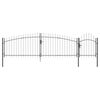 vidaXL Port&atilde;o de Jardim WOERDEN 150 x 500 cm A&ccedil;o Cinzeto Tranc&aacute;vel