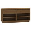 vidaXL Sapateira 110x34x52 cm madeira de pinho maci&ccedil;a castanho mel