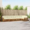 vidaXL Conjunto de Sof&aacute;s para Exterior 6 pcs Natural e Creme