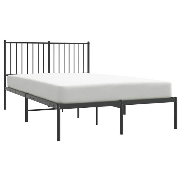 vidaXL Estrutura de cama com cabeceira 120x200 cm metal preto