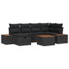 vidaXL Conjunto de Sof&aacute; de Jardim 7 unid. Preto vime PE
