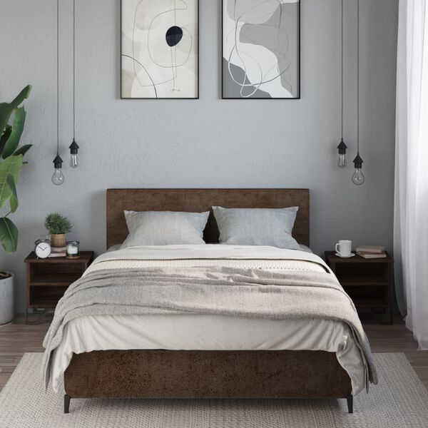 vidaXL Mesas de cabeceira 2 pcs derivados de madeira carvalho castanho