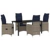 vidaXL Conjunto de Mesa e Cadeiras 5 pcs Cinzeto Rattan de PE