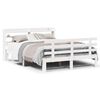 vidaXL Estrutura cama c/ cabeceira 120x190 cm pinho maciço branco