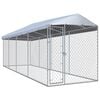 vidaXL Canil de exterior com telhado 760x190x225 cm