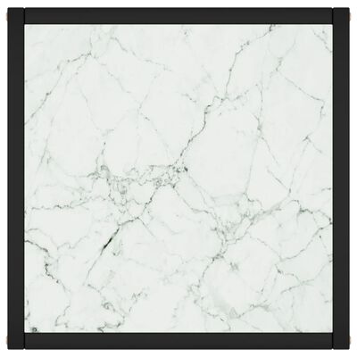 vidaXL Mesa de centro 40x40x50 cm preto com vidro marmorizado branco