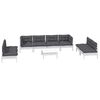 vidaXL 9 pcs conjunto lounge de jardim c/ almofad&otilde;es pinho maci&ccedil;o