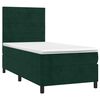 vidaXL Cama com molas/colch&atilde;o 100x200 cm veludo verde-escuro