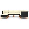 vidaXL 8 pcs conjunto lounge de jardim c/ almofad&otilde;es vime PE preto
