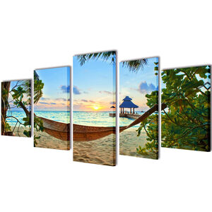 Pol&iacute;ptico impress&atilde;o praia de areia com cama de rede 100 x 50 cm