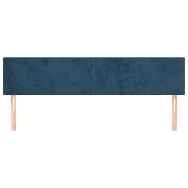 vidaXL Cabeceiras azul-escuro 180x5x78/88 cm veludo