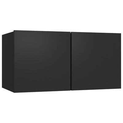 vidaXL Móveis de TV para parede 3 pcs 60x30x30 cm preto