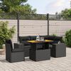 vidaXL 6 pcs conjunto sof&aacute;s de jardim c/ almofad&otilde;es vime PE preto