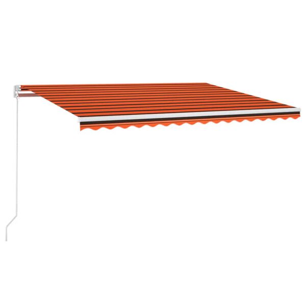 vidaXL Toldo retr&aacute;til manual com LED 400x300 cm laranja e castanho