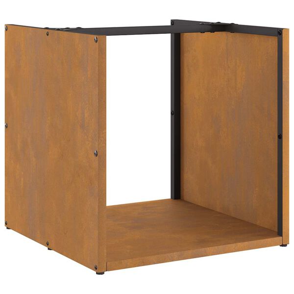 vidaXL Rack Lenha 40x40x40 cm aço resistente às intempéries
