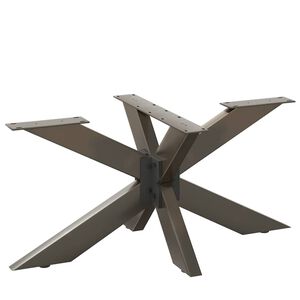vidaXL P&eacute; de mesa de centro em formato de aranha, preto, 98x58x(42-43) cm, a&ccedil;o